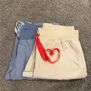 Figs Cream and Blue Joggers